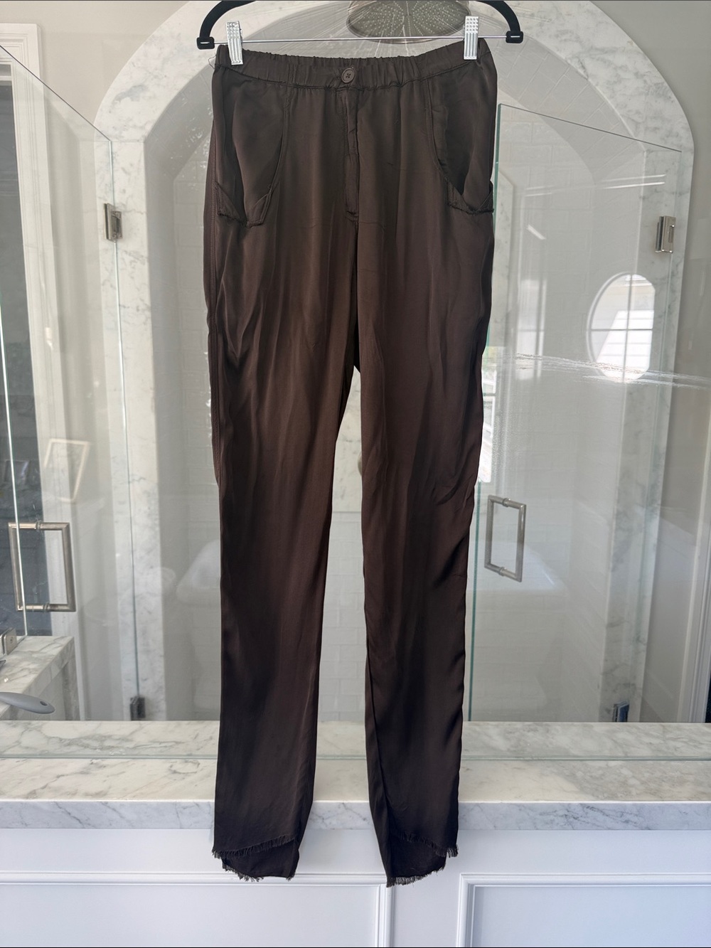 Women’s JAGA  Brown Lightweight Casual Pants silk pants